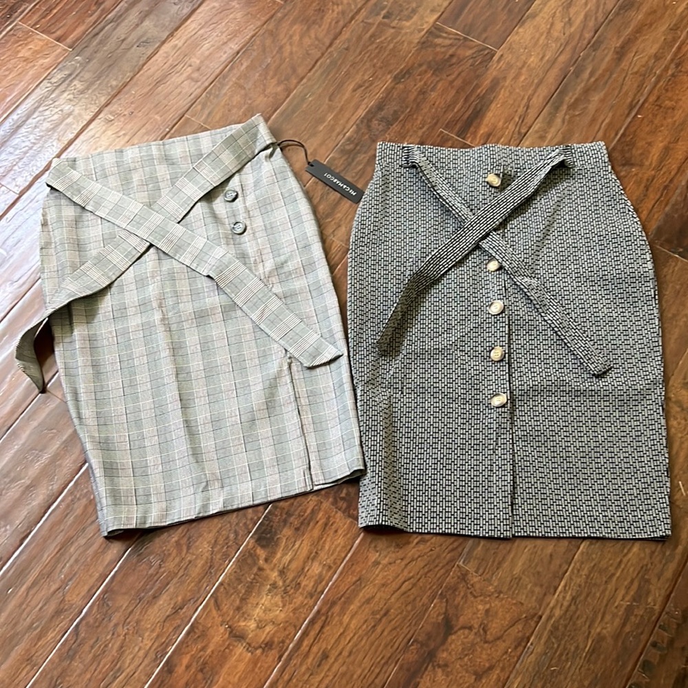 Meg & Margot pencil skirts with ties at top